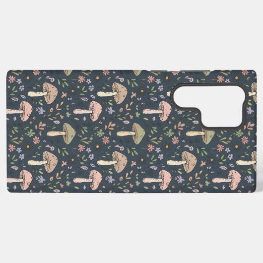 Deep Slate Blue Fungi Seamless Pattern Samsung Galaxy Hoesje (Achterkant horizontaal)