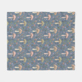 Deep Slate Gray Fungi | Cozy Neutral Housewarming Fleece Deken (Voorkant (Horizontaal))