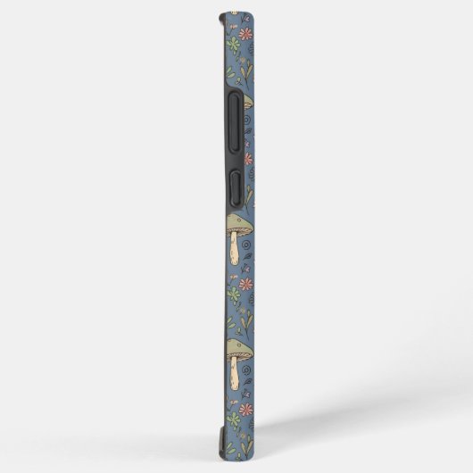 Deep Slate Gray Fungi Seamless Pattern Dark Academ Samsung Galaxy Hoesje (Rechterkant)