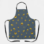 Deep Slate Japanese Yellow Pansy Floral Pattern Schort (Voorkant)