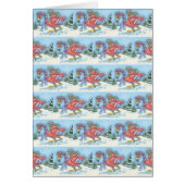 DEEP SNEEUW PINK FLAMINGO, CHRISTMAS WENSKAART B (Voorkant)