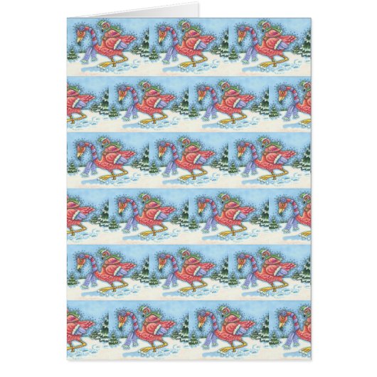 DEEP SNEEUW PINK FLAMINGO, CHRISTMAS WENSKAART B (Voorkant)
