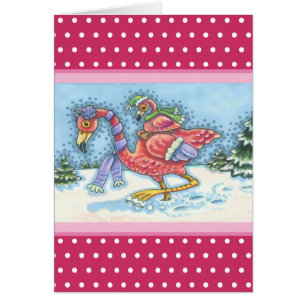 DEEP SNEEUW PINK FLAMINGO, CHRISTMAS WENSKAART V