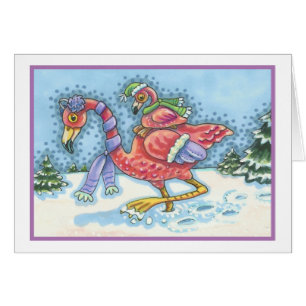 DEEP SNEEUW PINK FLAMINGO, HOLIDAY GREETCARD B