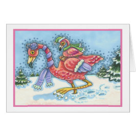 DEEP SNEEUW PINK FLAMINGO, HOLIDAY GREETCARD B