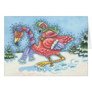 DEEP SNEEUW PINK FLAMINGO, HOLIDAY GREETCARD B