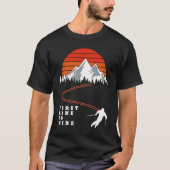 Deep snow downhill skiing Powder First Line Ski Ho T-shirt (Voorkant)