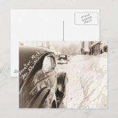 Deep Snow Old Vintage Car Briefkaart (Voorkant / Achterkant)