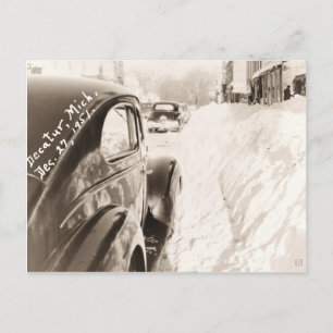 Deep Snow Old Vintage Car Briefkaart