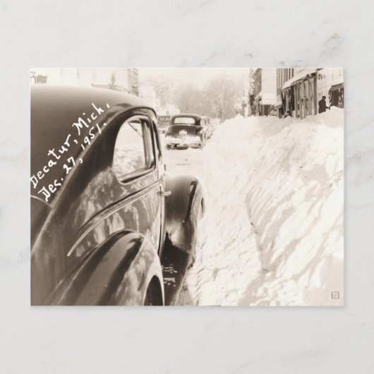 Deep Snow Old Vintage Car Briefkaart (Voorkant)
