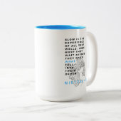 Deep Soul filosofie citaat Nietzsche Tweekleurige Koffiemok (Voorkant rechts)