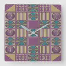 Deep Sound Abstract Quilt Design Backwards-klok