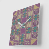 Deep Sound Abstract Quilt Design Backwards-klok Vierkante Klok (Hoek)