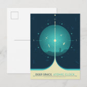 Deep Space Atomic Clock Poster, blauwe versie. Briefkaart (Voorkant / Achterkant)