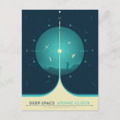 Deep Space Atomic Clock Poster, blauwe versie. Briefkaart (Voorkant)