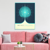 Deep Space Atomic Clock Poster, blauwe versie. Canvas Afdruk (Insitu (Woonkamer))