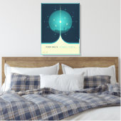 Deep Space Atomic Clock Poster, blauwe versie. Canvas Afdruk (Insitu (Slaapkamer))