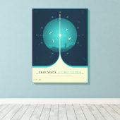 Deep Space Atomic Clock Poster, blauwe versie. Canvas Afdruk (Insitu (Houten vloer))
