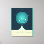 Deep Space Atomic Clock Poster, blauwe versie. Canvas Afdruk (Voorkant)