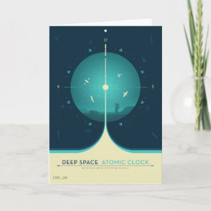 Deep Space Atomic Clock Poster, blauwe versie. Kaart