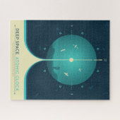 Deep Space Atomic Clock Poster, blauwe versie. Legpuzzel (Horizontaal)