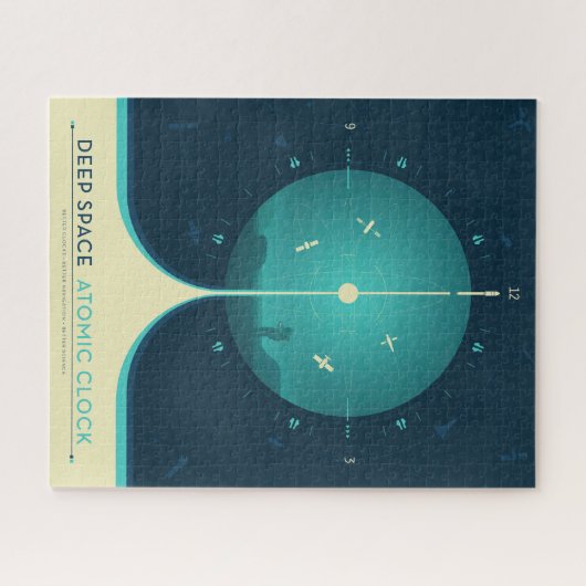 Deep Space Atomic Clock Poster, blauwe versie. Legpuzzel (Horizontaal)