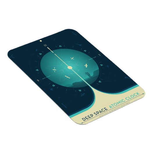 Deep Space Atomic Clock Poster, blauwe versie. Magneet (Rechterzijde)