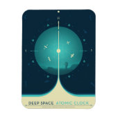 Deep Space Atomic Clock Poster, blauwe versie. Magneet (Verticaal)
