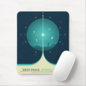 Deep Space Atomic Clock Poster, blauwe versie. Muismat (Met muis)