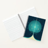 Deep Space Atomic Clock Poster, blauwe versie. Notitieboek (Binnen)