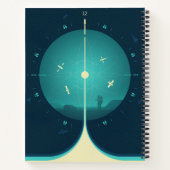 Deep Space Atomic Clock Poster, blauwe versie. Notitieboek (Achterkant)