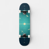 Deep Space Atomic Clock Poster, blauwe versie. Persoonlijk Skateboard (Voorkant)