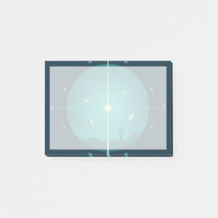 Deep Space Atomic Clock Poster, blauwe versie. Post-it® Notes