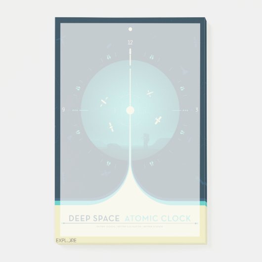 Deep Space Atomic Clock Poster, blauwe versie. Post-it® Notes (Voorkant)