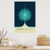 Deep Space Atomic Clock Poster, blauwe versie. Poster (Keuken)