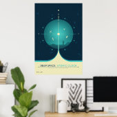 Deep Space Atomic Clock Poster, blauwe versie. Poster (Thuiskantoor)