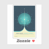 Deep Space Atomic Clock Poster, blauwe versie. Sticker (Vel)