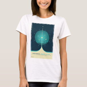 Deep Space Atomic Clock Poster, blauwe versie. T-shirt