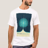 Deep Space Atomic Clock Poster, blauwe versie. T-shirt (Voorkant)