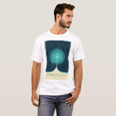 Deep Space Atomic Clock Poster, blauwe versie. T-shirt (Voorkant volledig)