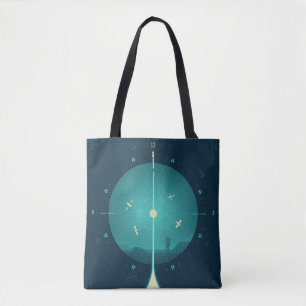 Deep Space Atomic Clock Poster, blauwe versie. Tote Bag