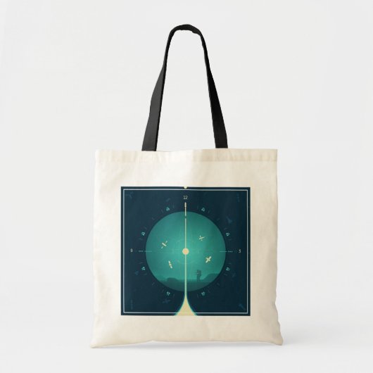 Deep Space Atomic Clock Poster, blauwe versie. Tote Bag (Voorkant)