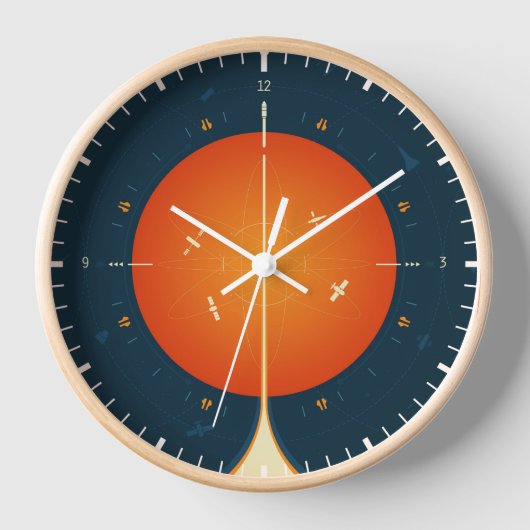 Deep Space Atomic Clock Poster, Oranje versie. (Voorkant)