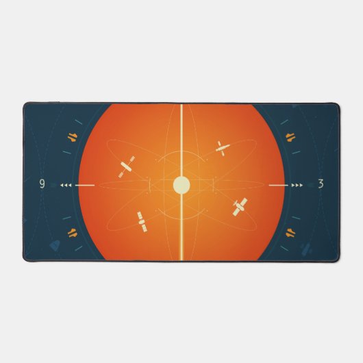 Deep Space Atomic Clock Poster, Oranje versie. Bureaumat (Voorkant)