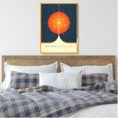 Deep Space Atomic Clock Poster, Oranje versie. Canvas Afdruk (Insitu (Slaapkamer))