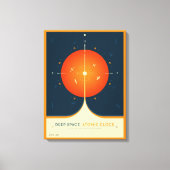 Deep Space Atomic Clock Poster, Oranje versie. Canvas Afdruk (Voorkant)