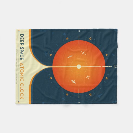 Deep Space Atomic Clock Poster, Oranje versie. Fleece Deken (Voorkant (Horizontaal))