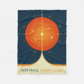 Deep Space Atomic Clock Poster, Oranje versie. Fleece Deken (Voorkant)