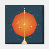 Deep Space Atomic Clock Poster, Oranje versie. Magneet (Voorkant)