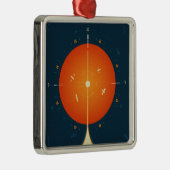 Deep Space Atomic Clock Poster, Oranje versie. Metalen Ornament (Rechts)